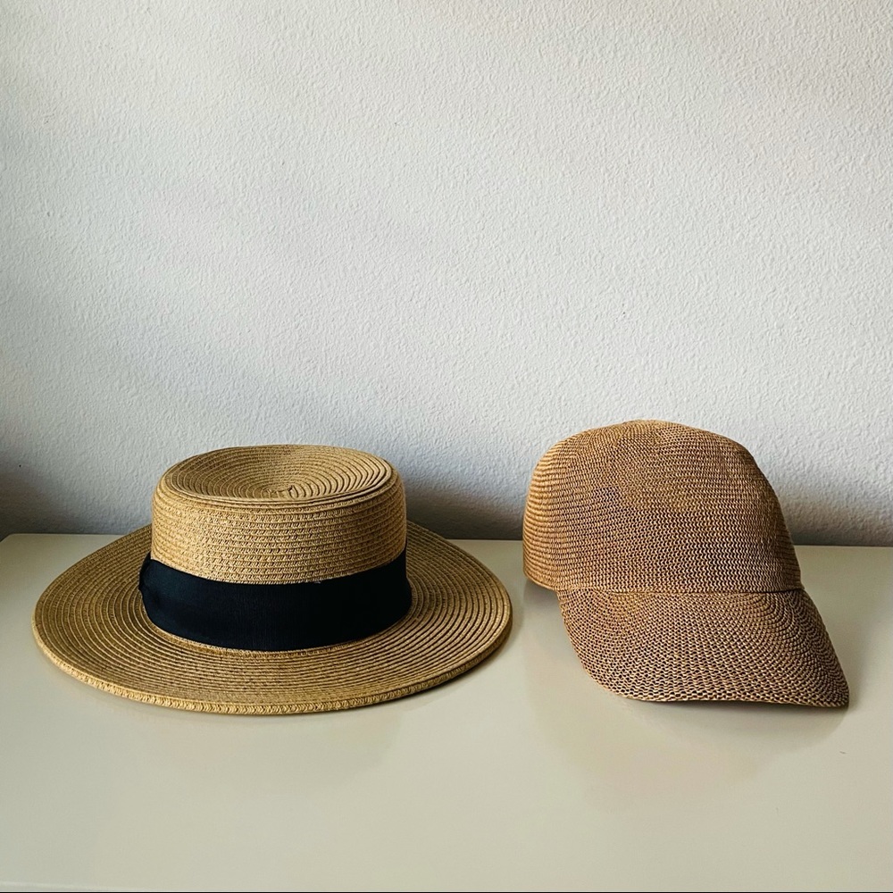 WYETH Straw Cap & TARGET Boater Hat - Bundle Deal